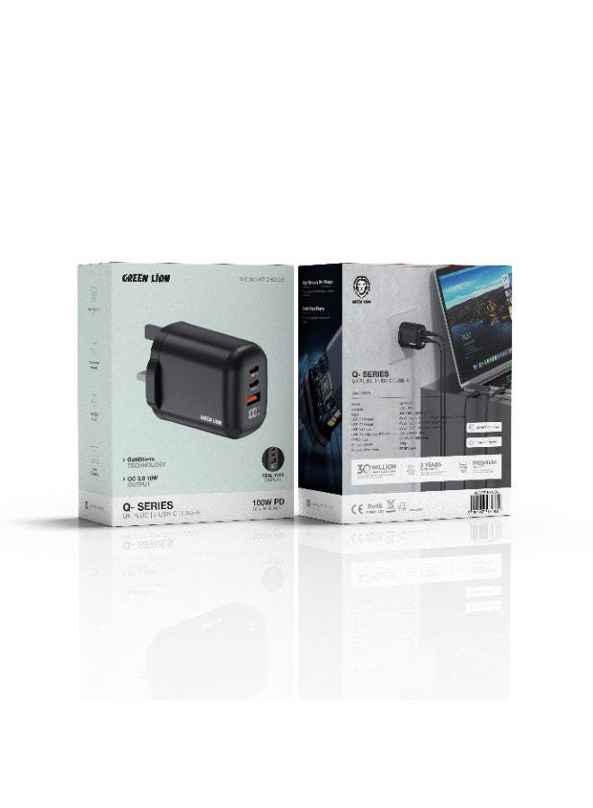 GREEN LION GaN Wall Charger with 100W PD, Real-Time Display, Laptop Compatible, PPS 100W Output, Flame-Resistance, Smart Protection, Travel-Friendly - Image 4